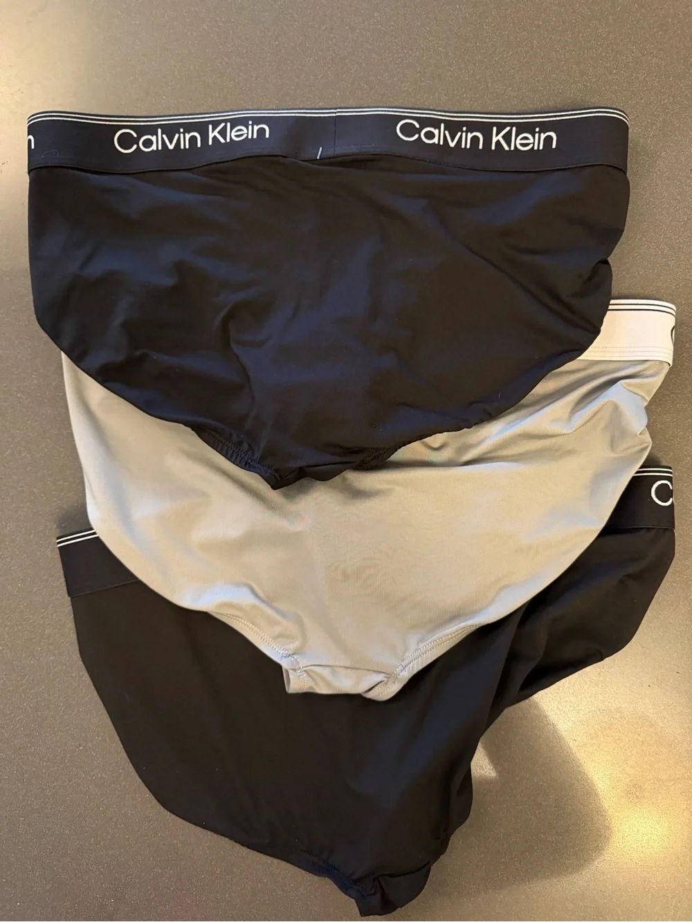 New Calvin Klein Men’s 3-Pack Briefs - Black & Gray. Microfiber